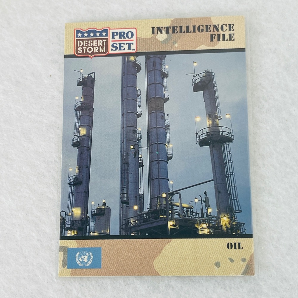 1991 Pro Set Desert Storm Intelligence File Oil #144 Trading Card Vintage
